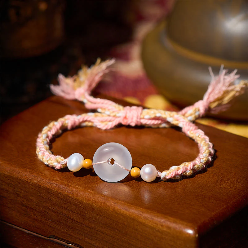 Buddha Stones Bransoletka z klamrą Peace Buckle z chalcedonu - Image 3