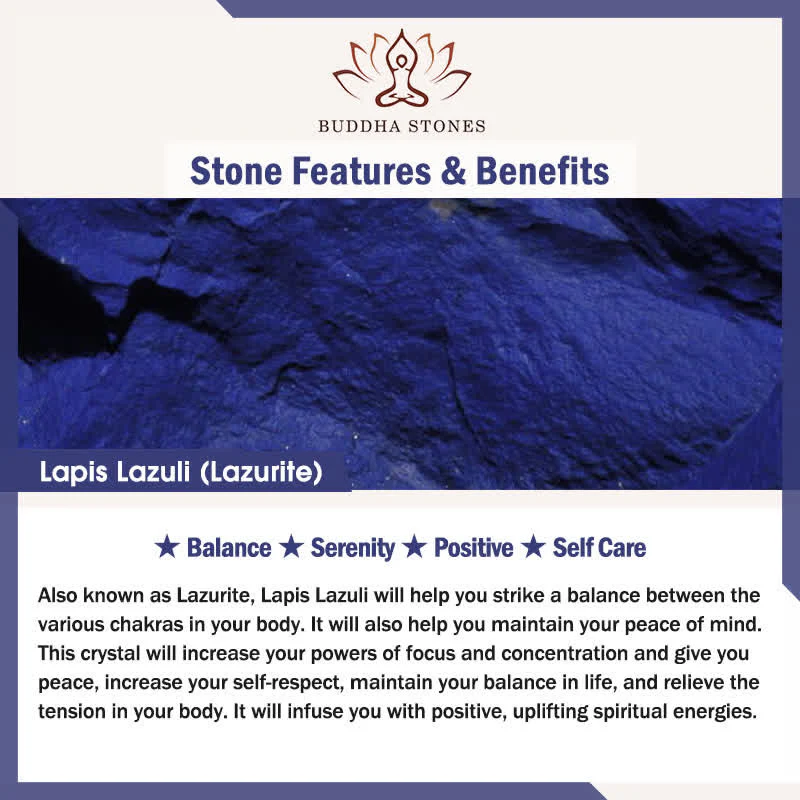 Buddha Stones Bransoletka z koralików Lapis Lazuli i Lazurytu z Perłą i Cynobrem - Image 6