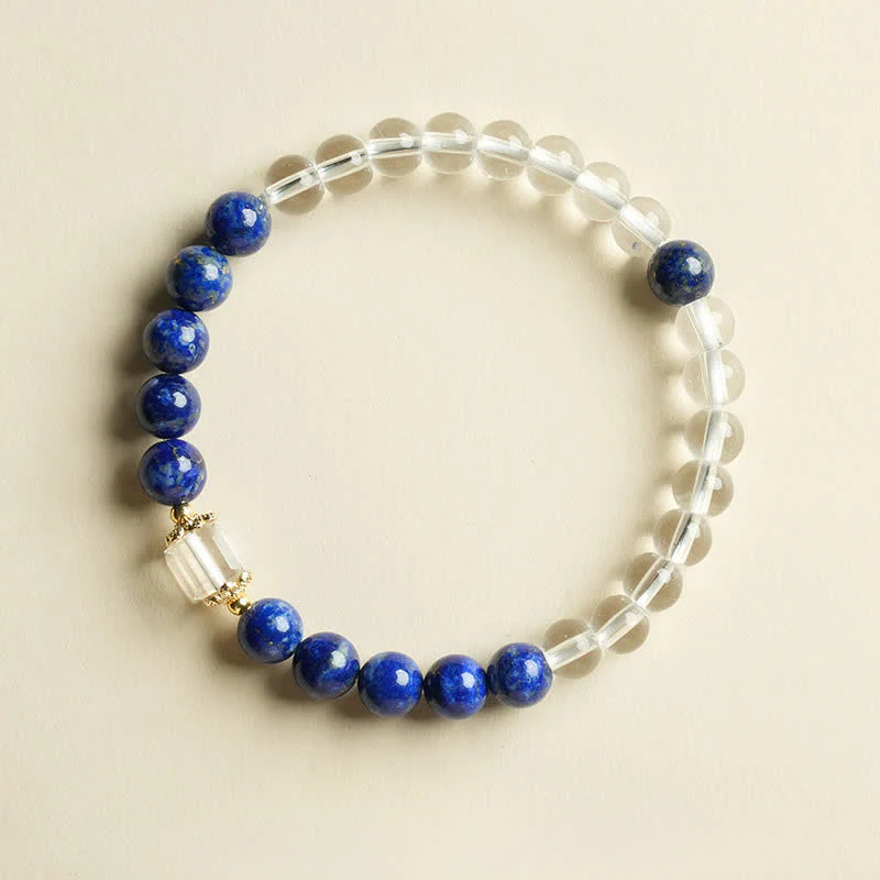 Buddha Stones Bransoletka z koralików z lapis lazuli i kwarcu - Image 12