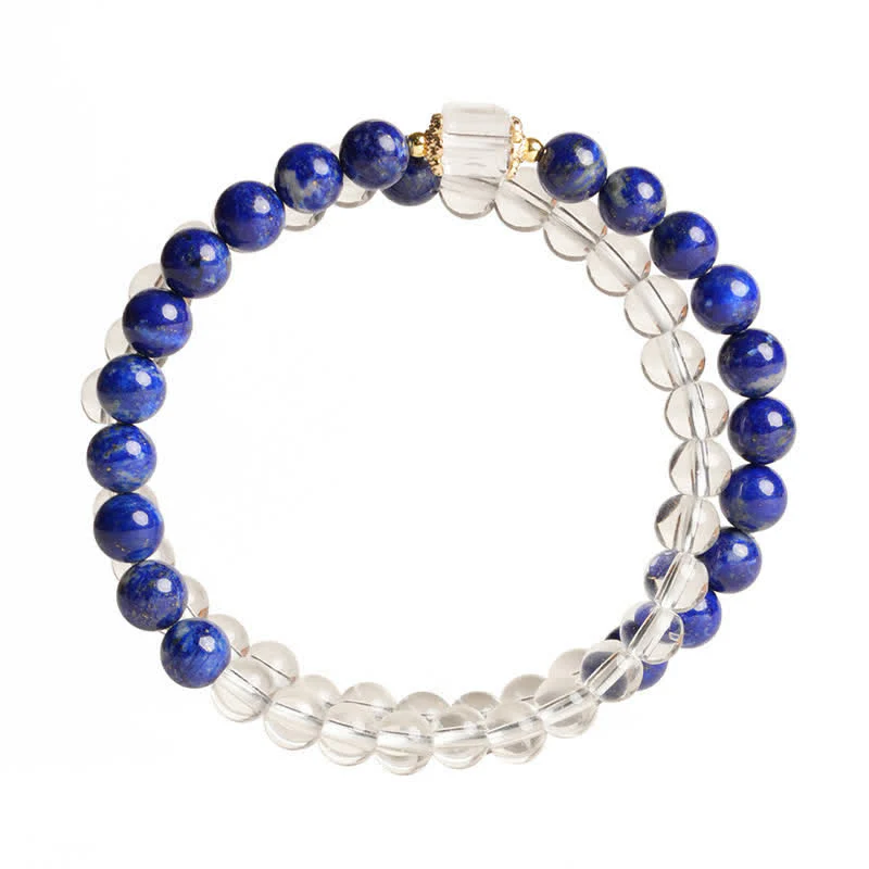 Buddha Stones Bransoletka z koralików z lapis lazuli i kwarcu - Image 9