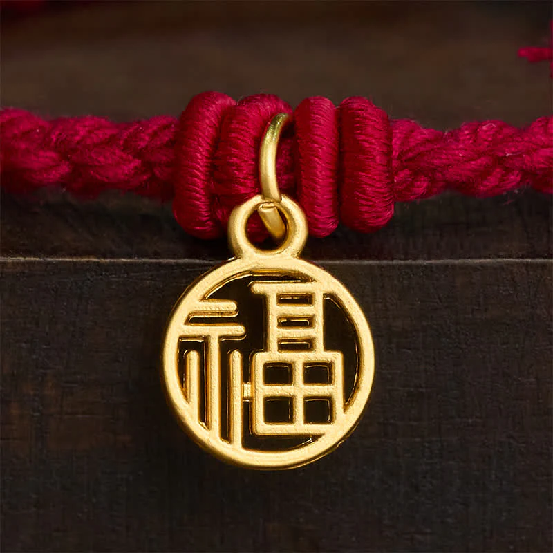 Buddha Stones Bransoletka z miedzianego lotosu z czerwonego sznurka "Nowy początek" - Image 10