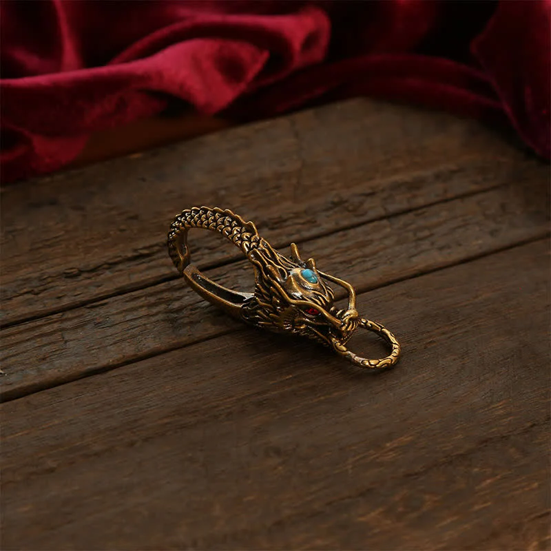 Buddha Stones Breloczki z zamkiem Brass Dragon Strength - Image 2