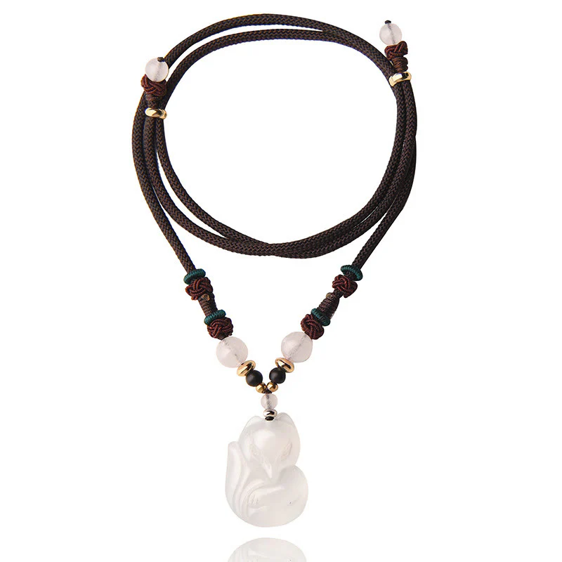 Buddha Stones Chalcedon Lis Różowy Kryształ Koralik Harmonia Naszyjnik Wisiorek - Image 10