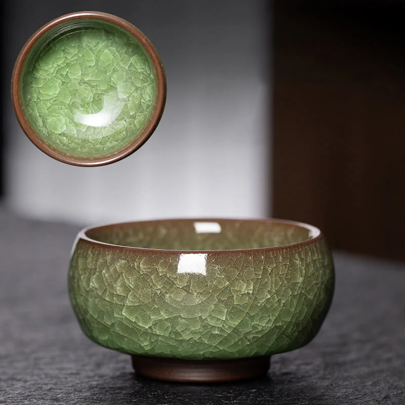 Buddha Stones Chiński Zielony Lodowy Wzór Pęknięcia Jianzhan Zmiana Pieca Porcelanowa Filiżanka Do Herbaty Kung Fu - Image 2