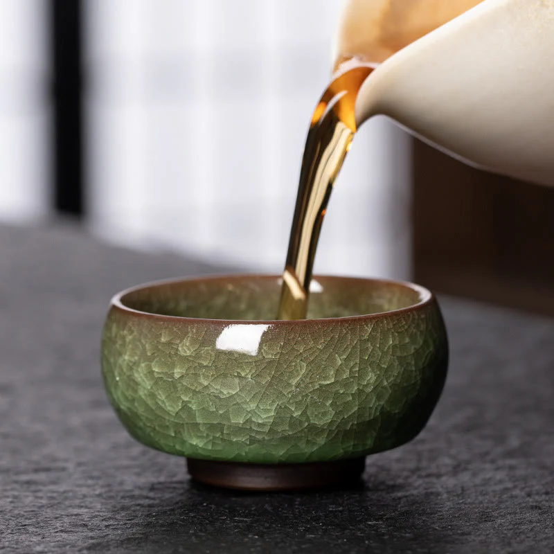 Buddha Stones Chiński Zielony Lodowy Wzór Pęknięcia Jianzhan Zmiana Pieca Porcelanowa Filiżanka Do Herbaty Kung Fu - Image 5