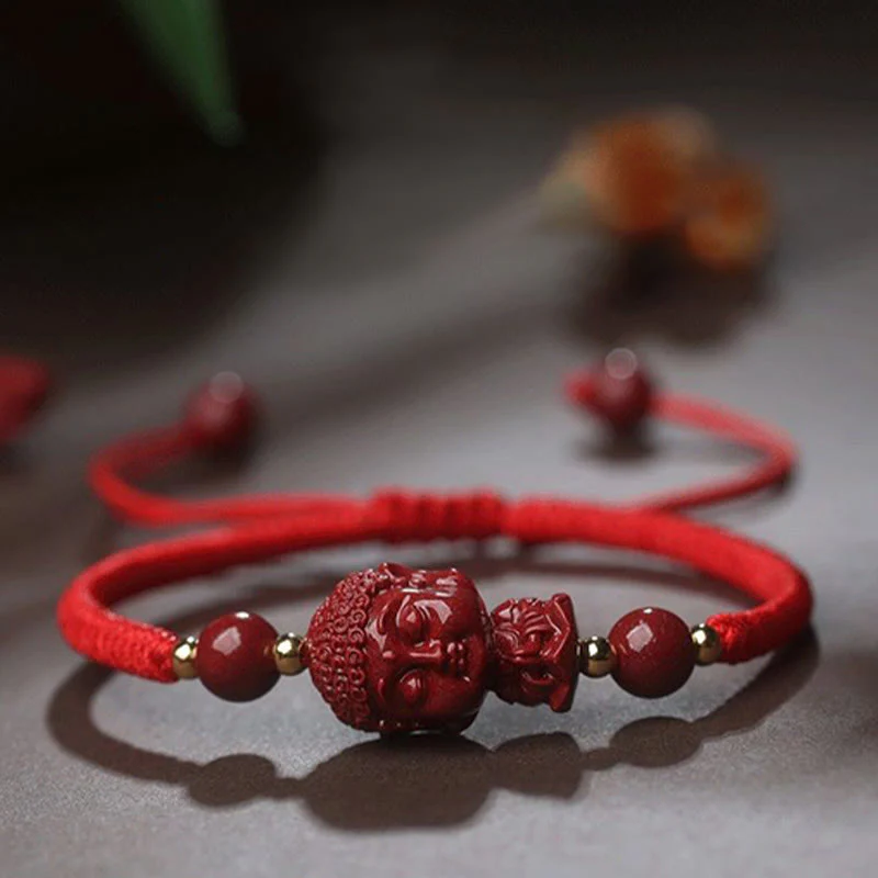 Buddha Stones Chiński Zodiak Natal Budda Cynober Amulet Błogosławieństwo Bransoletka Sznurkowa - Image 15