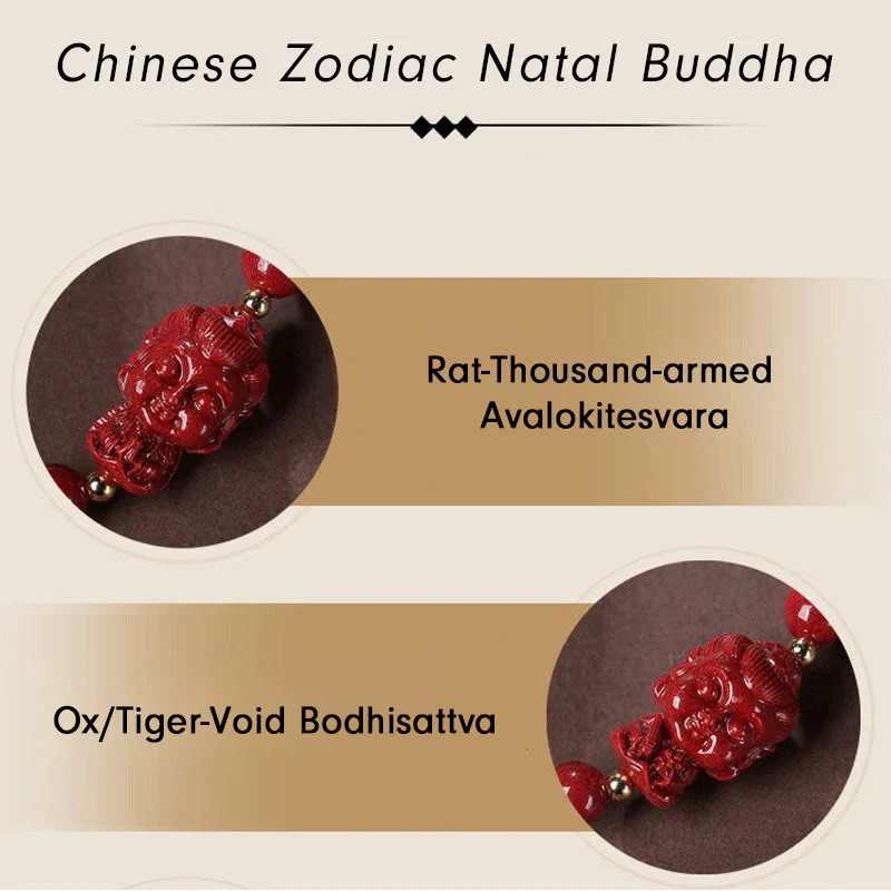 Buddha Stones Chiński Zodiak Natal Budda Cynober Amulet Błogosławieństwo Bransoletka Sznurkowa - Image 20