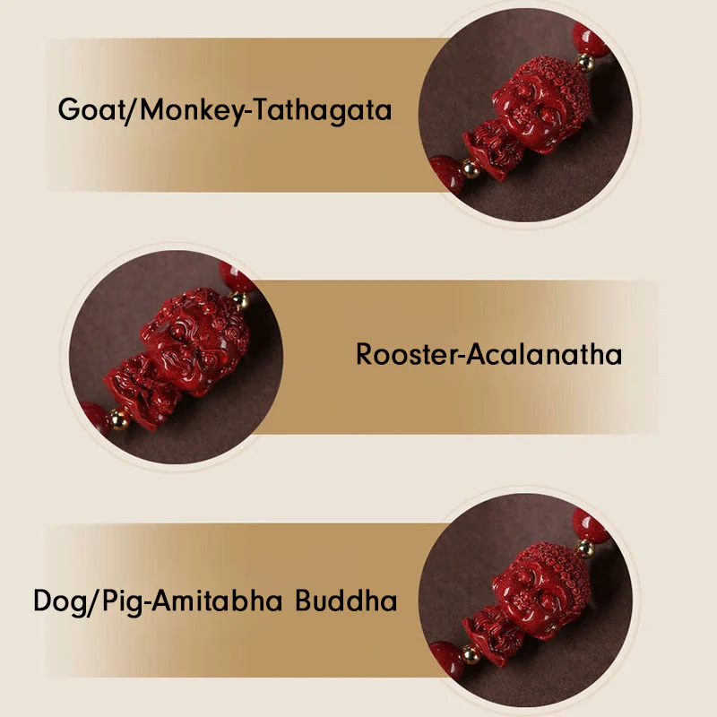 Buddha Stones Chiński Zodiak Natal Budda Cynober Amulet Błogosławieństwo Bransoletka Sznurkowa - Image 22