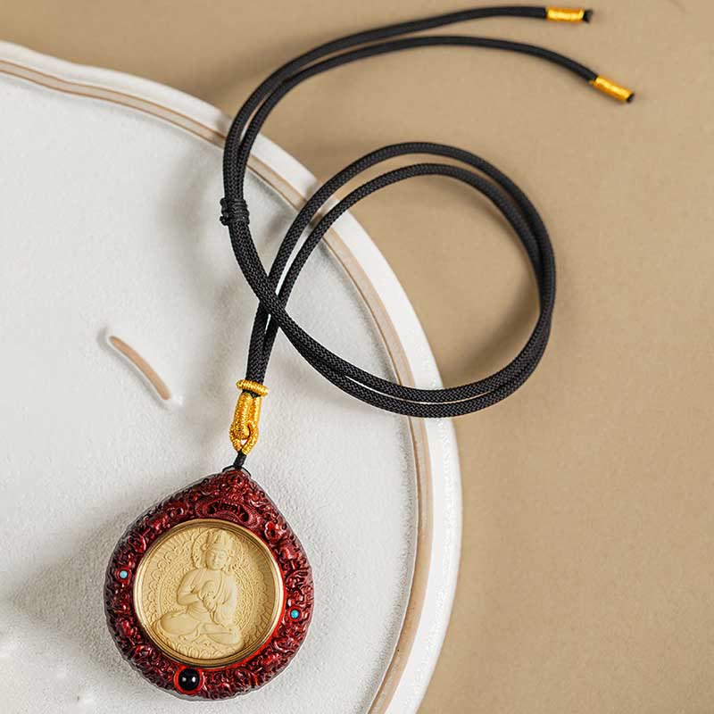 Buddha Stones Chiński Zodiak Natal Budda Mały Liść Czerwony Sandałowiec Heban Długowieczność Naszyjnik Wisiorek - Image 28