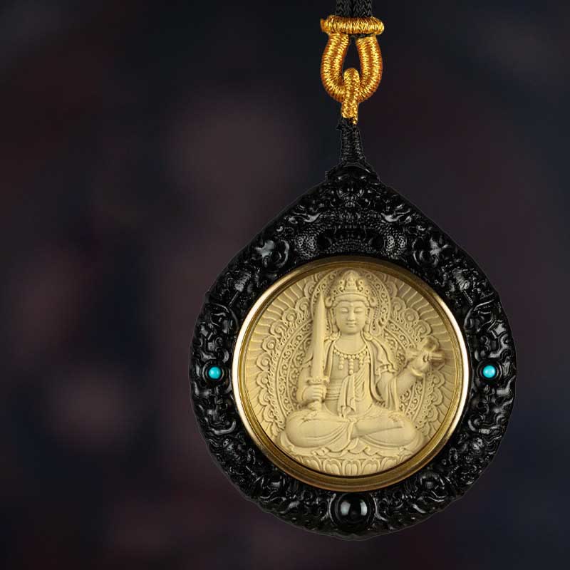 Buddha Stones Chiński Zodiak Natal Budda Mały Liść Czerwony Sandałowiec Heban Długowieczność Naszyjnik Wisiorek - Image 3