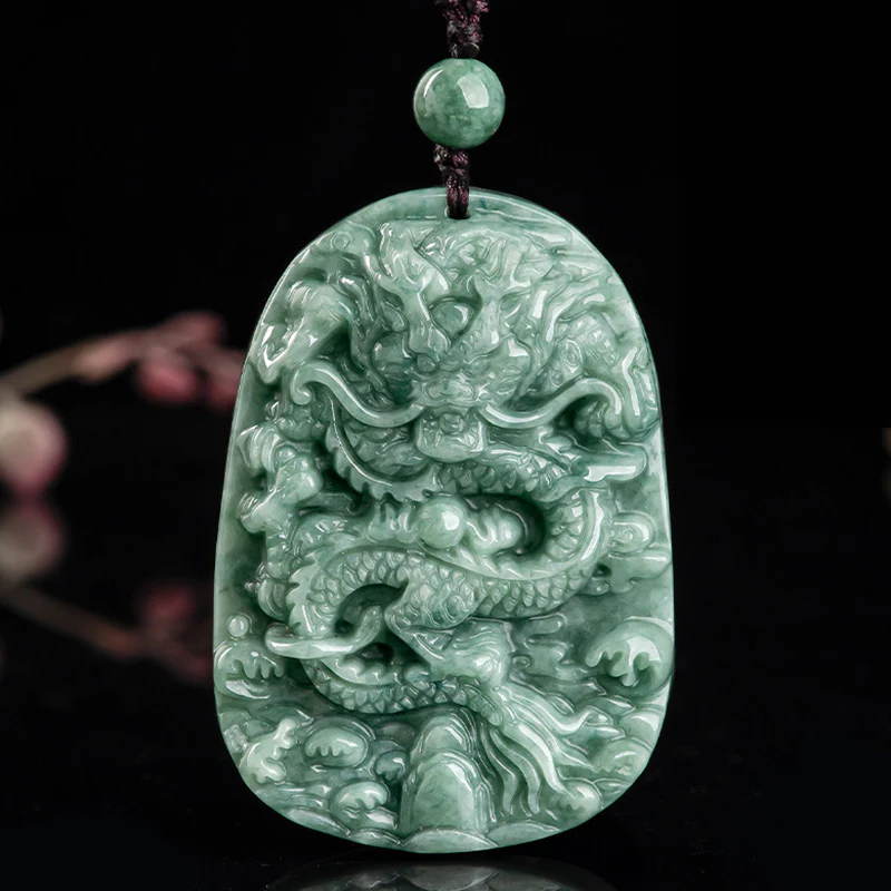 Buddha Stones Chiński Zodiak Smok Jade Naszyjnik Dobrobytu Wisiorek Koralikowy Sznur - Image 6