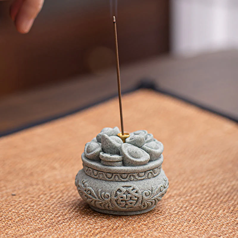 Buddha Stones Chińskie Znaki Fu Ingots Uzdrawiający Kadzielnica Dekoracja Biurka - Image 4