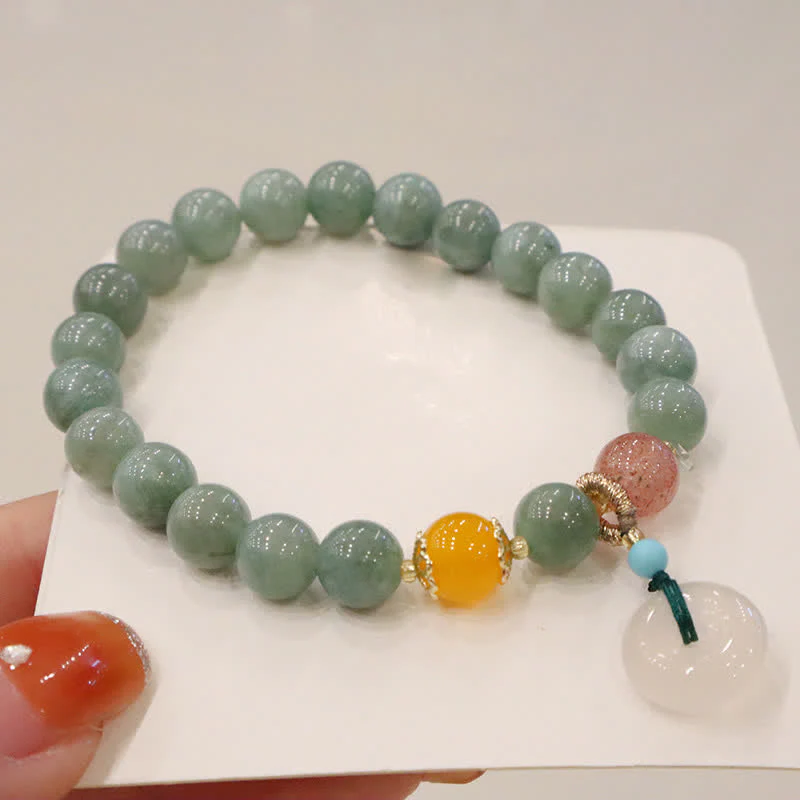 Buddha Stones Cyan Jade Lotos Dynia Życzenie Pokoju Klamra Ametyst Kryształ Uzdrawiająca Bransoletka - Image 13
