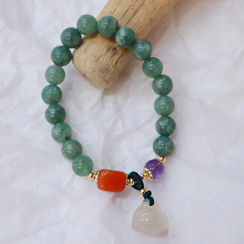 Buddha Stones Cyan Jade Lotos Dynia Życzenie Pokoju Klamra Ametyst Kryształ Uzdrawiająca Bransoletka - Image 4