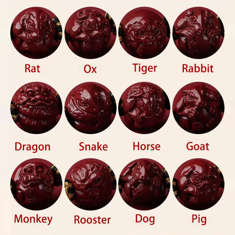 Buddha Stones Cynober Chiński Zodiak Czarny Sznur Błogosławieństwo Naszyjnik Wisiorki - Image 2