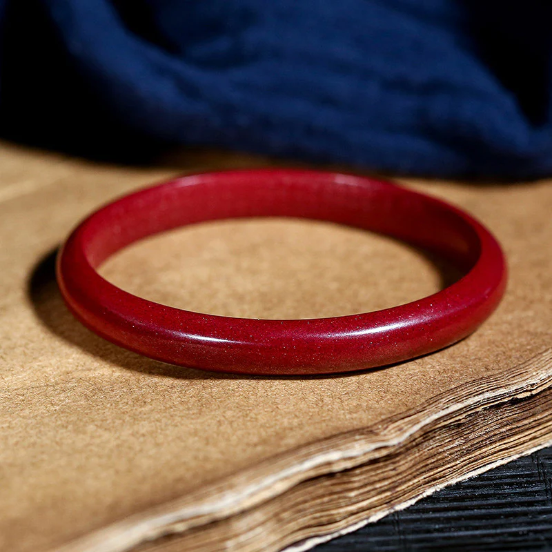 Buddha Stones Cynobrowy Sutra Serca Grawerowanie Błogosławieństwo Bransoletka Bangle - Image 4