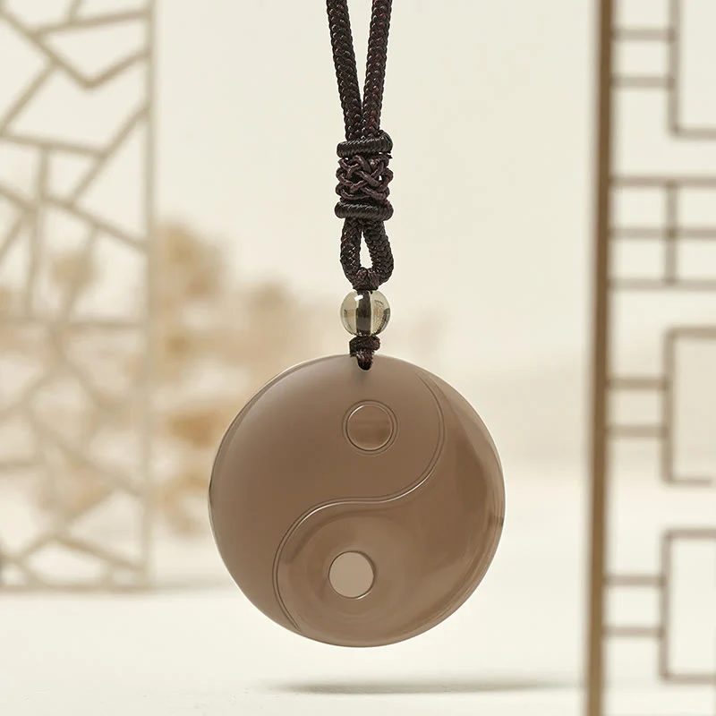 Buddha Stones Czarny Obsydian Taoizm Pięć Świętych Gór Dziewięcioznakowa Mantra Rzeźbiony Oczyszczający Naszyjnik Wisiorek Yin Yang - Image 16