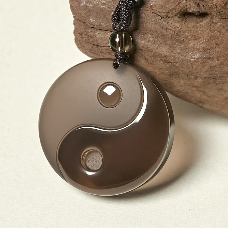 Buddha Stones Czarny Obsydian Taoizm Pięć Świętych Gór Dziewięcioznakowa Mantra Rzeźbiony Oczyszczający Naszyjnik Wisiorek Yin Yang - Image 19