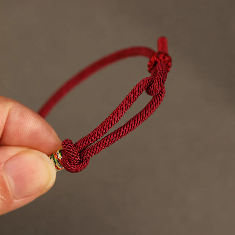 Buddha Stones Czerwony Sznur 925 Srebro Sterling 999 Srebrna Bransoletka Moneta Szczęścia - Image 3