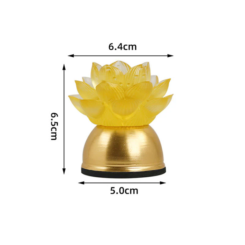 Buddha Stones Dekoracja domu „Nowy początek” – Lotos z miedzi i szkła Liuli - Image 14