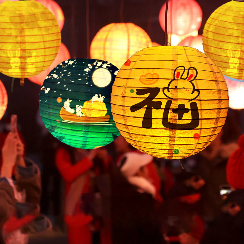Buddha Stones DIY Królik Papierowa Lampa Latarnia Dekoracja Latarniowa Festiwalu Środka Jesieni - Image 2