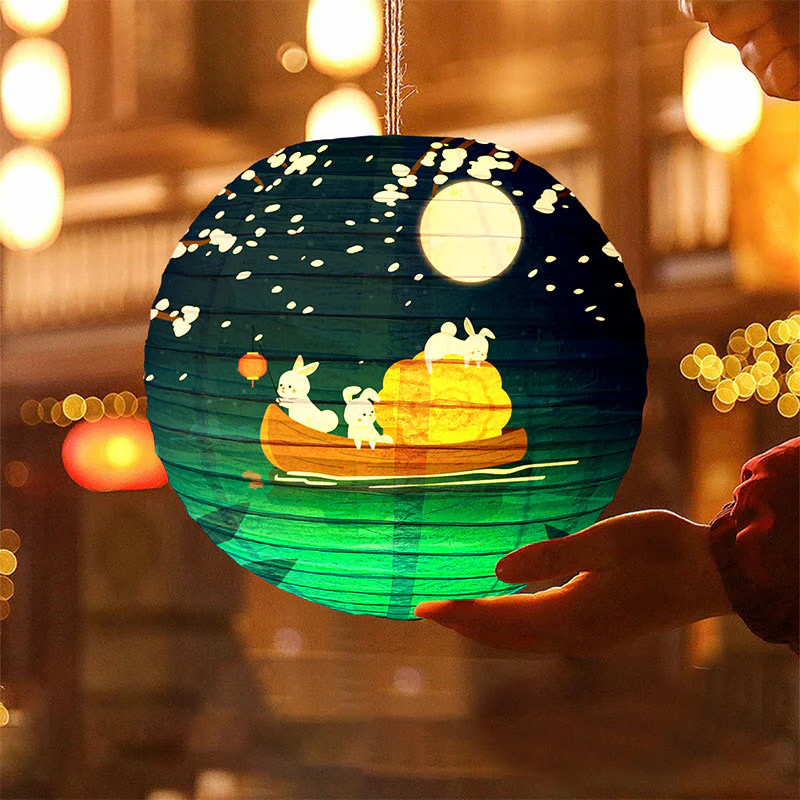 Buddha Stones DIY Królik Papierowa Lampa Latarnia Dekoracja Latarniowa Festiwalu Środka Jesieni - Image 6