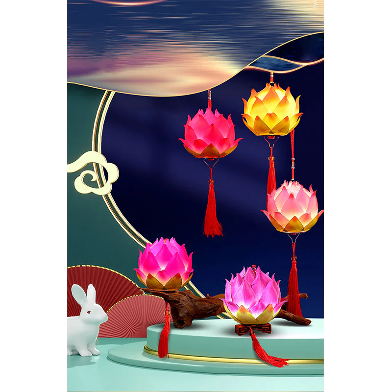 Buddha Stones DIY Kwiat Lotosu Smok Latarnia Lampa Tassel Dekoracja - Image 10