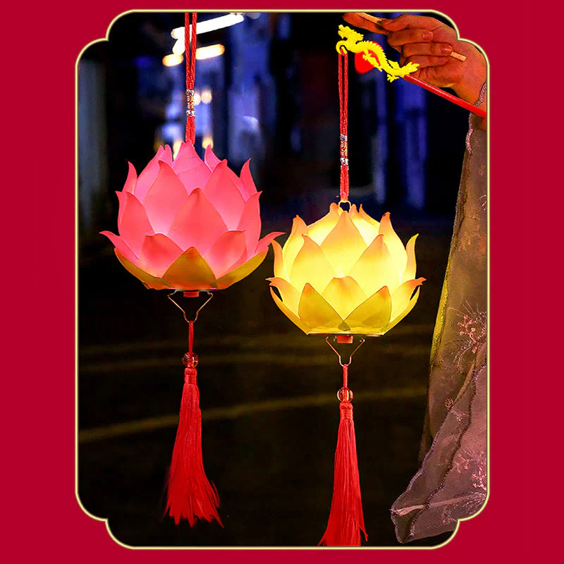 Buddha Stones DIY Kwiat Lotosu Smok Latarnia Lampa Tassel Dekoracja - Image 12