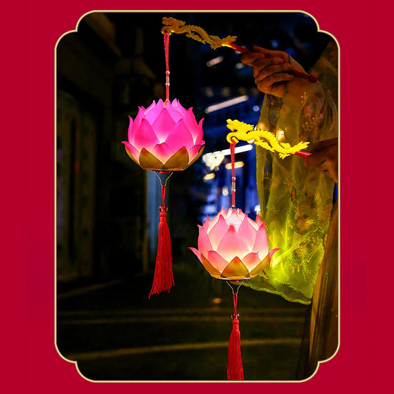 Buddha Stones DIY Kwiat Lotosu Smok Latarnia Lampa Tassel Dekoracja - Image 17