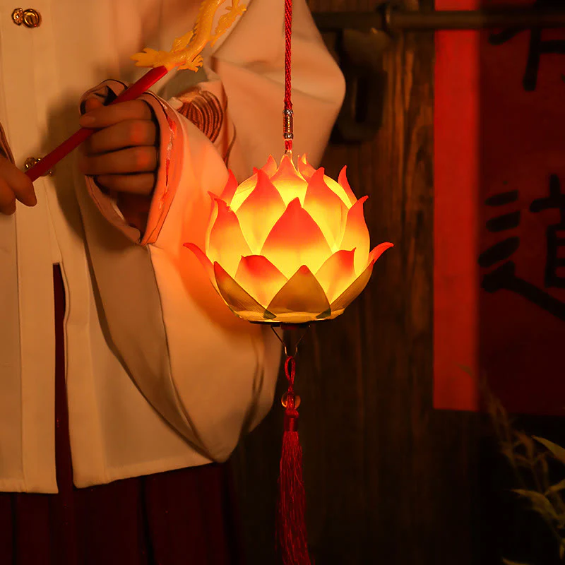 Buddha Stones DIY Kwiat Lotosu Smok Latarnia Lampa Tassel Dekoracja - Image 21