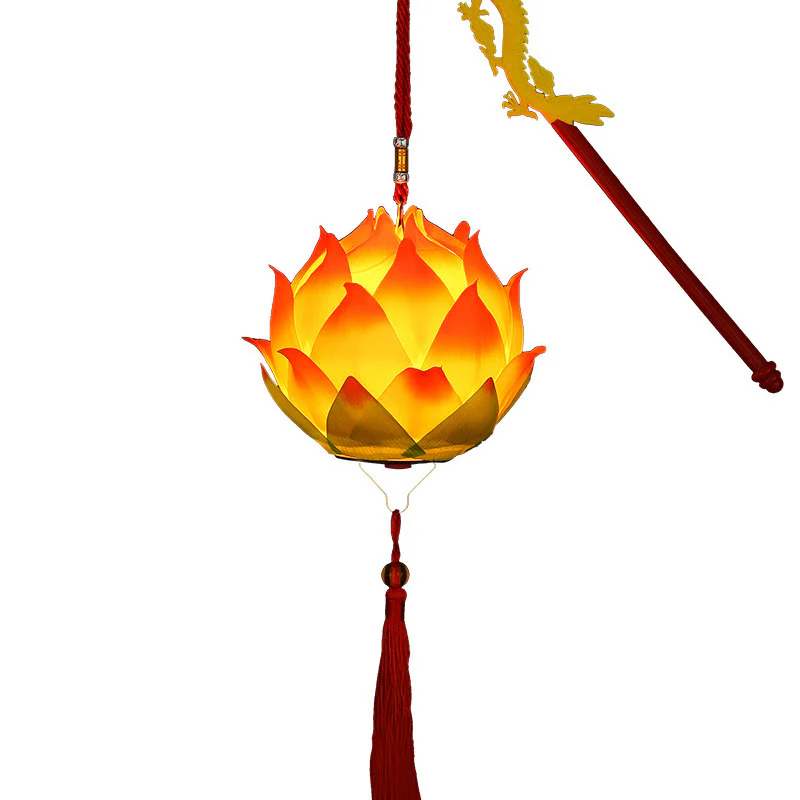 Buddha Stones DIY Kwiat Lotosu Smok Latarnia Lampa Tassel Dekoracja - Image 24