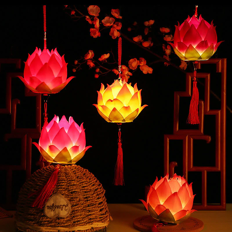 Buddha Stones DIY Kwiat Lotosu Smok Latarnia Lampa Tassel Dekoracja - Image 3