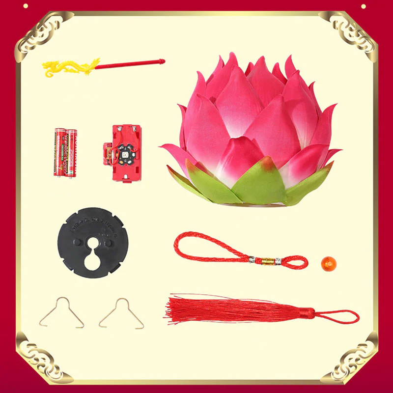 Buddha Stones DIY Kwiat Lotosu Smok Latarnia Lampa Tassel Dekoracja - Image 30