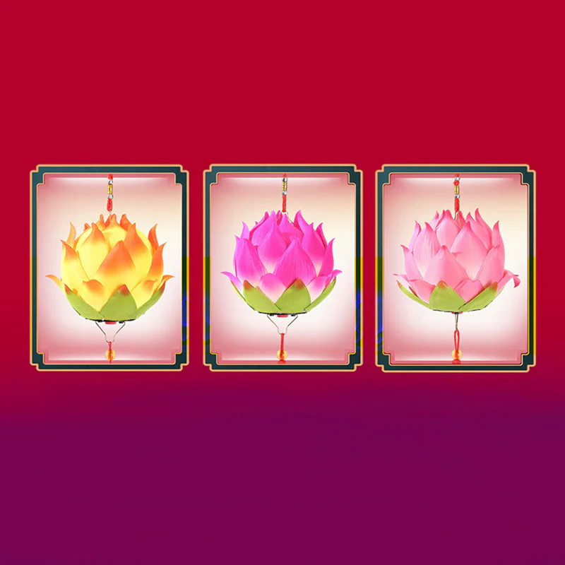 Buddha Stones DIY Kwiat Lotosu Smok Latarnia Lampa Tassel Dekoracja - Image 33