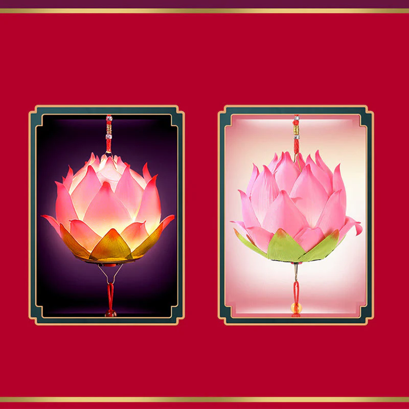 Buddha Stones DIY Kwiat Lotosu Smok Latarnia Lampa Tassel Dekoracja - Image 8
