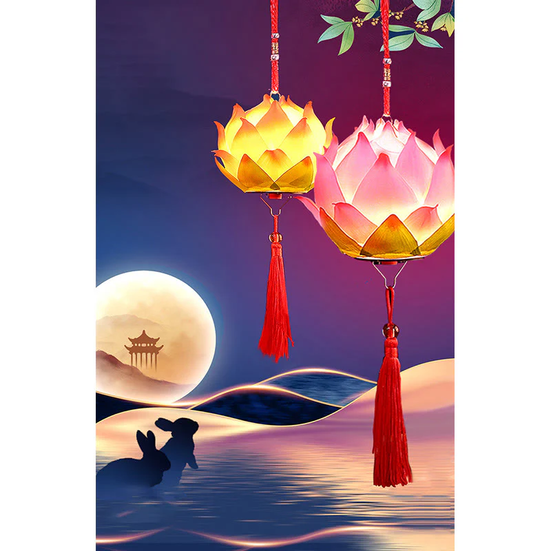 Buddha Stones DIY Kwiat Lotosu Smok Latarnia Lampa Tassel Dekoracja - Image 9