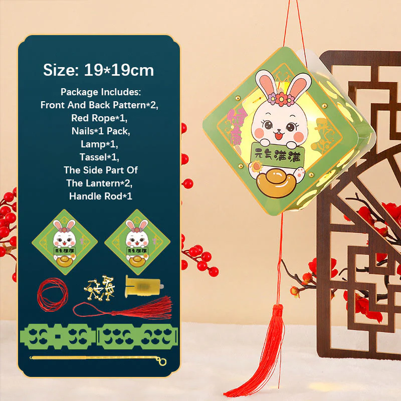Buddha Stones DIY Powodzenia Uroczy Królik Papierowy Lampion Lampion Dekoracja Latarni Festiwalu Środka Jesieni - Image 11