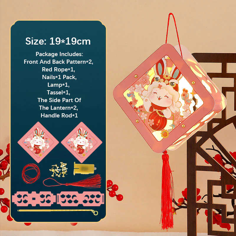 Buddha Stones DIY Powodzenia Uroczy Królik Papierowy Lampion Lampion Dekoracja Latarni Festiwalu Środka Jesieni - Image 12