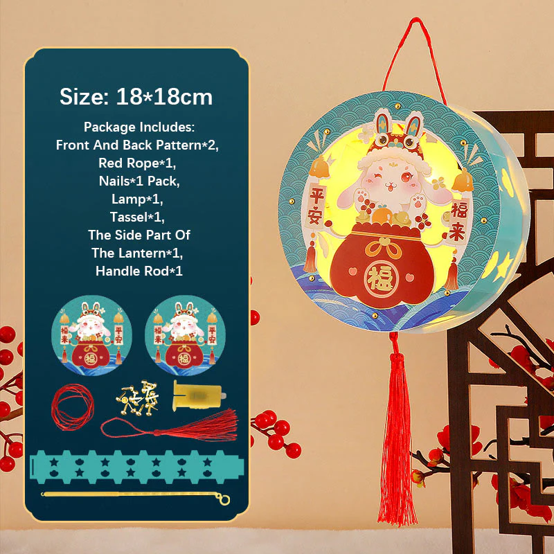 Buddha Stones DIY Powodzenia Uroczy Królik Papierowy Lampion Lampion Dekoracja Latarni Festiwalu Środka Jesieni - Image 14