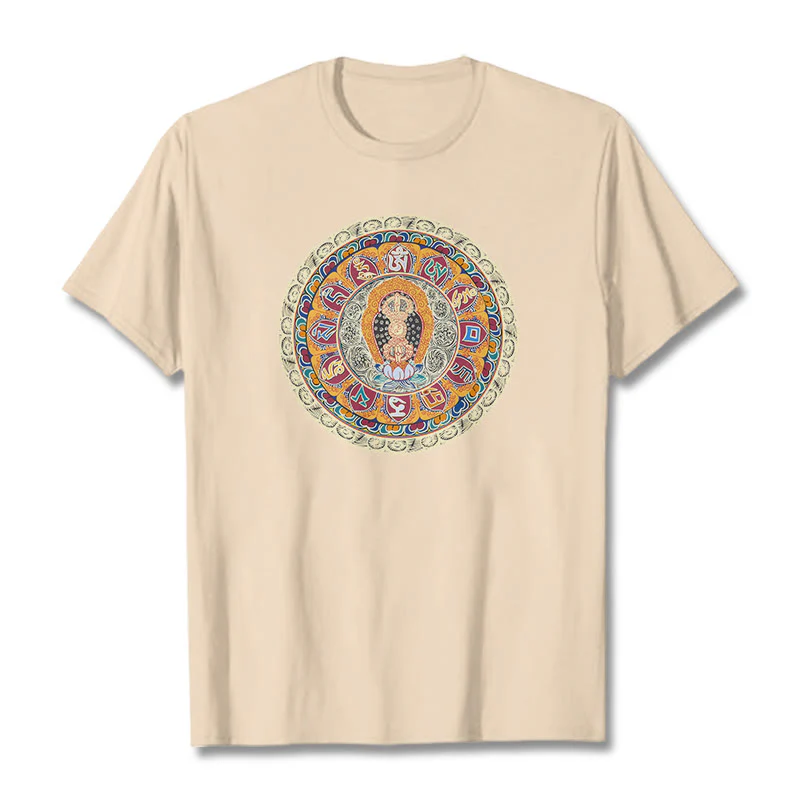 Buddha Stones Dorje Vajra Mandala Budda Bawełniana koszulka T-shirt