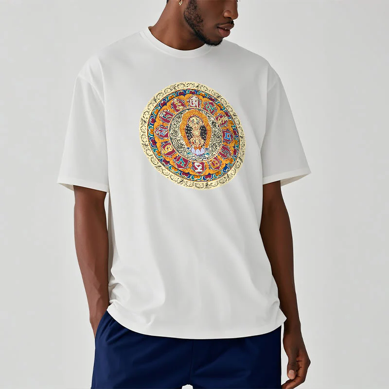 Buddha Stones Dorje Vajra Mandala Budda Bawełniana koszulka T-shirt - Image 12