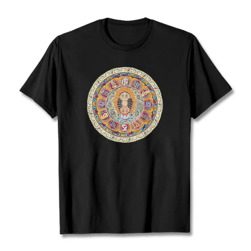 Buddha Stones Dorje Vajra Mandala Budda Bawełniana koszulka T-shirt - Image 3