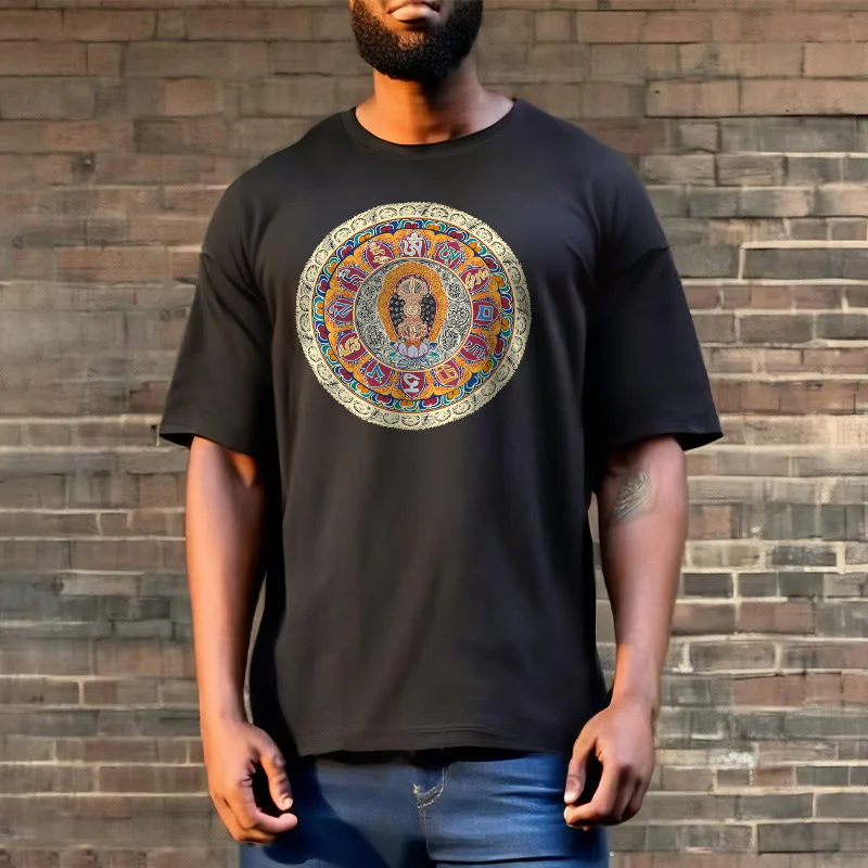 Buddha Stones Dorje Vajra Mandala Budda Bawełniana koszulka T-shirt - Image 5