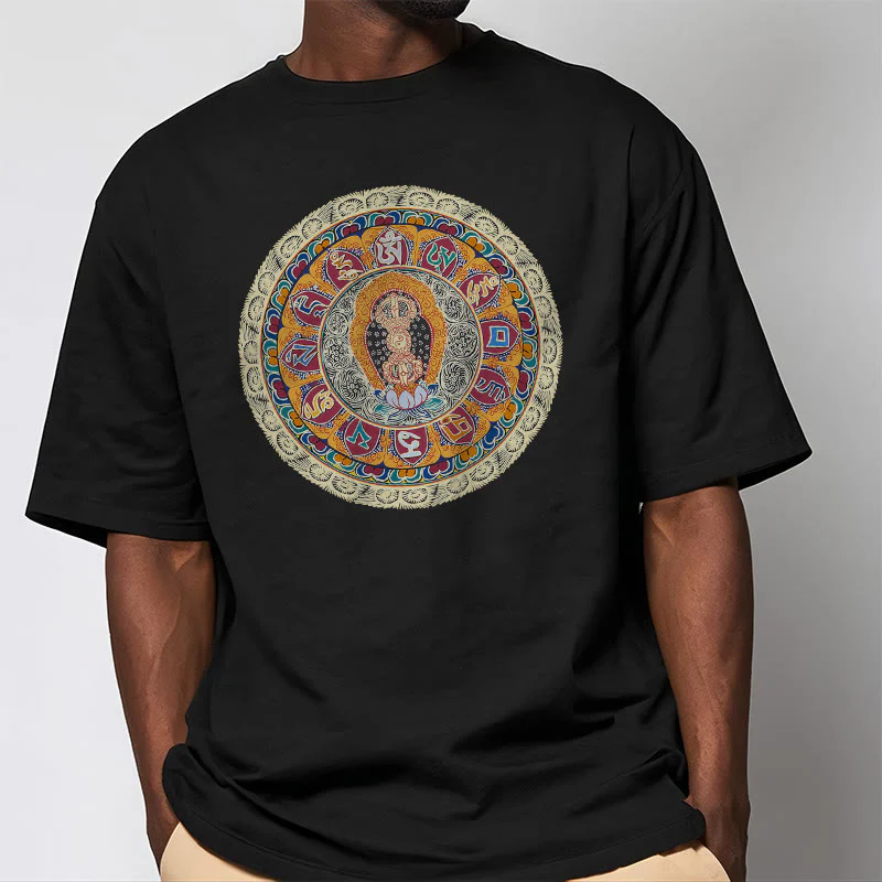 Buddha Stones Dorje Vajra Mandala Budda Bawełniana koszulka T-shirt - Image 6