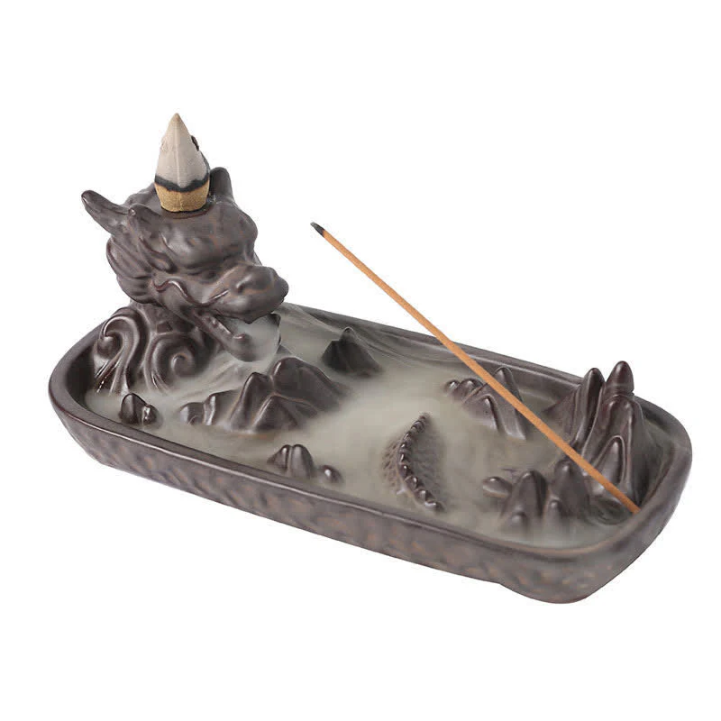 Buddha Stones Dragon Mountain Strength Ceramiczny palnik kadzidełkowy Dekoracja - Image 11