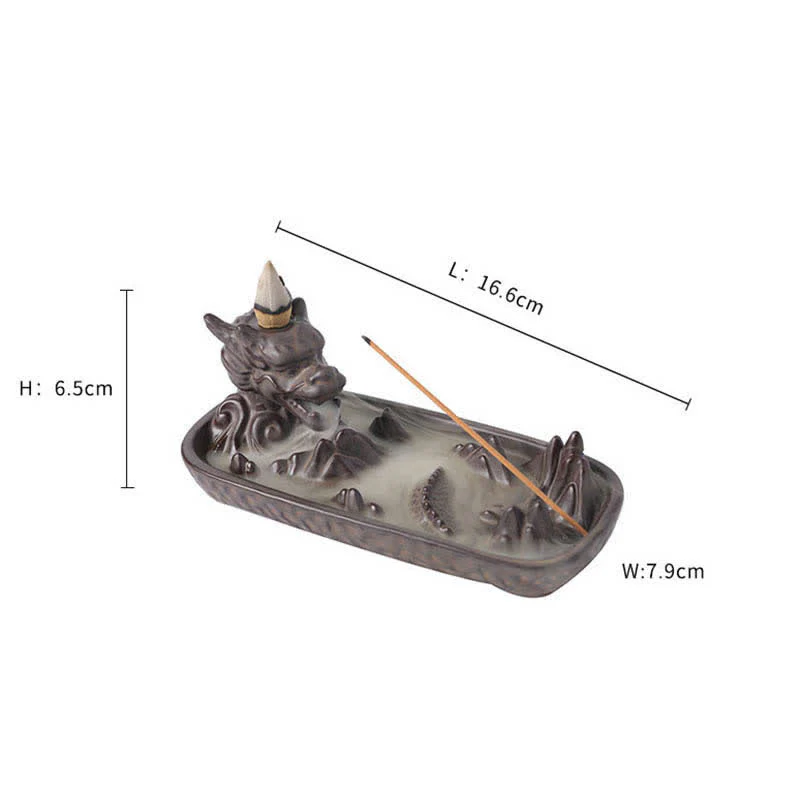 Buddha Stones Dragon Mountain Strength Ceramiczny palnik kadzidełkowy Dekoracja - Image 12