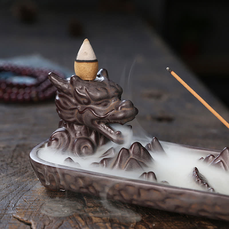Buddha Stones Dragon Mountain Strength Ceramiczny palnik kadzidełkowy Dekoracja - Image 9