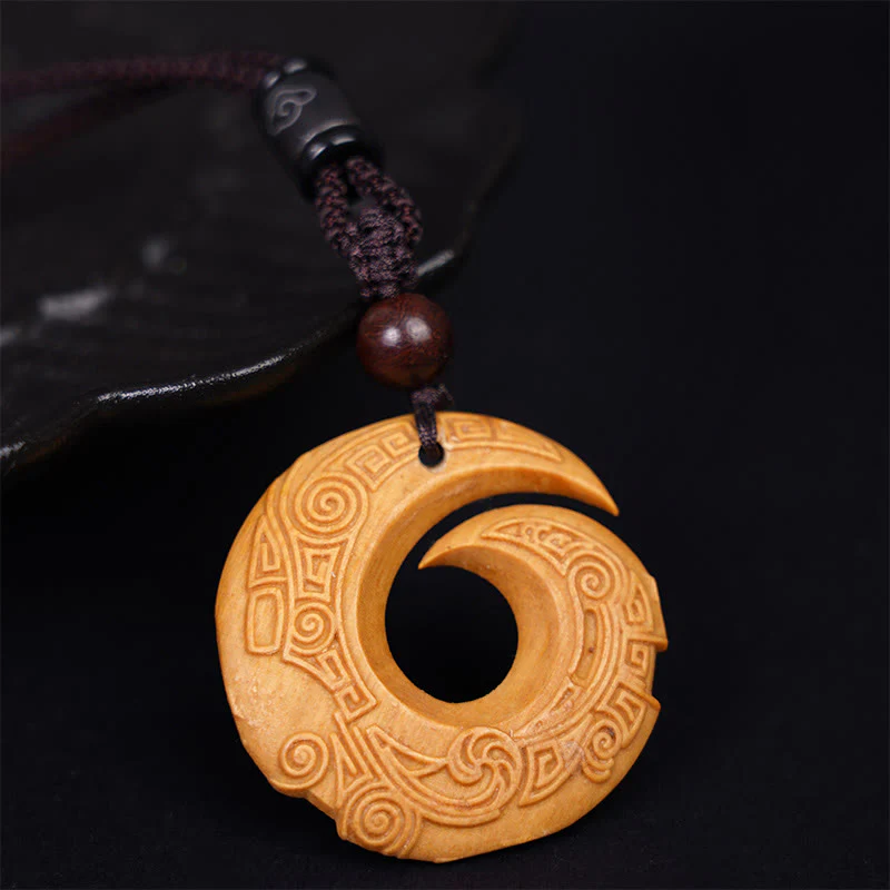 Buddha Stones Drewno Hebanowe Drzewo Sandałowe Szczęście Poprawia Wzór Projektu Naszyjnik Wisiorek Pokoju - Image 15