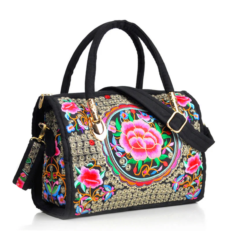 Buddha Stones Drzewko Pieniędzy Piwonia Kamelia Dwustronny Haft Płótno Torebka Na Zakupy Torebka Torebka Crossbody - Image 20