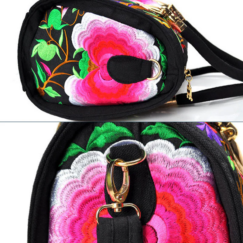 Buddha Stones Drzewko Pieniędzy Piwonia Kamelia Dwustronny Haft Płótno Torebka Na Zakupy Torebka Torebka Crossbody - Image 6